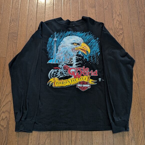 Harley-Davidson Other - Vintage Harley Davidson Cycle World Toronto Iron Horse Single Stitch Long Sleeve